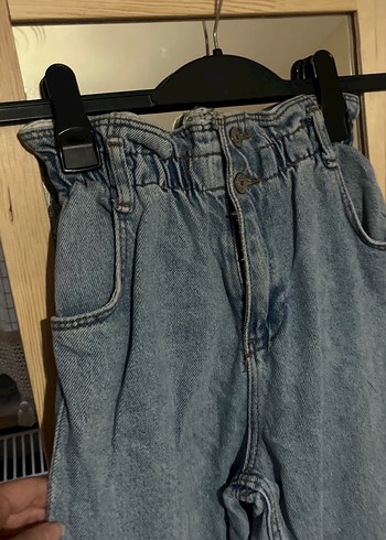 Kadın Gri Mavi Bol Kesim Midi Kot Pantolon - Görsel 2