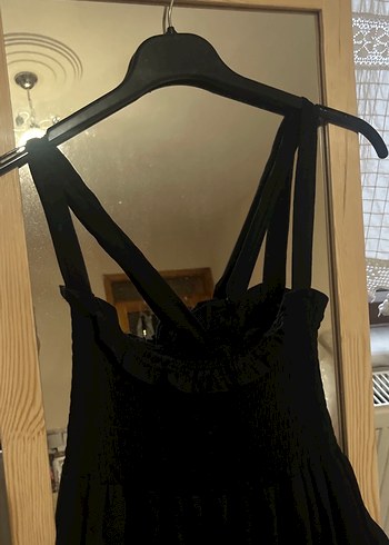 Siyah Straplez Midi Gotik Elbise - Görsel 2