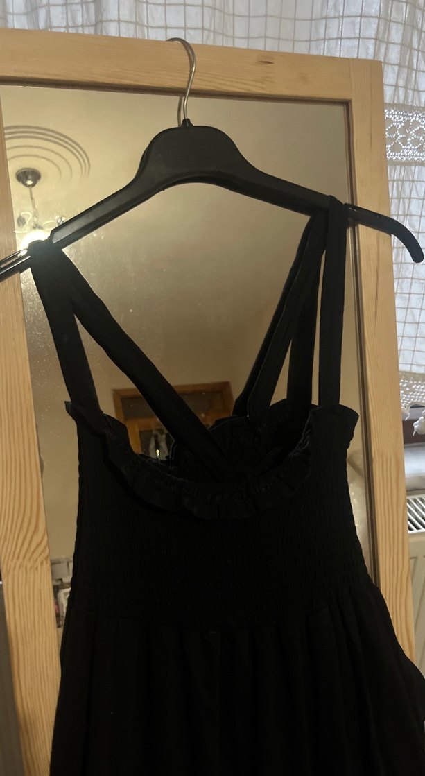 Siyah Straplez Midi Gotik Elbise - Görsel 2