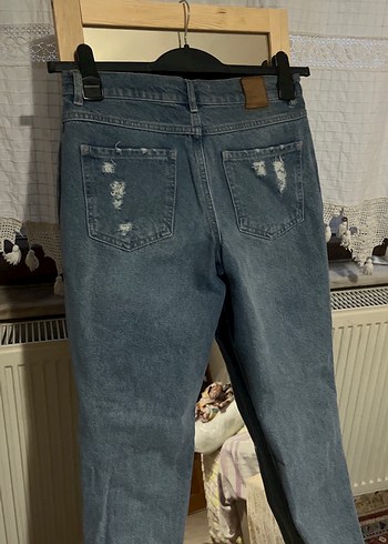 Salaş Rahat Kesim Baskılı Kadın Kot Pantolon - Görsel 6