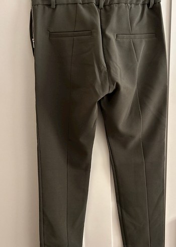 Ofis için koyu yeşil kumaş takım pantolonu - Görsel 3