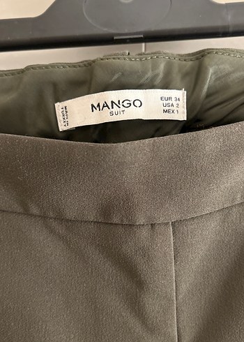 Ofis için koyu yeşil kumaş takım pantolonu - Görsel 5