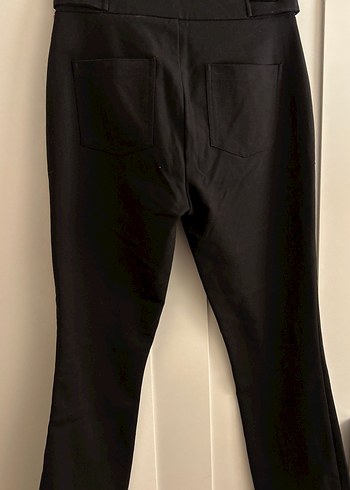 Ofis için flared cropped kumaş pantolon - Görsel 2