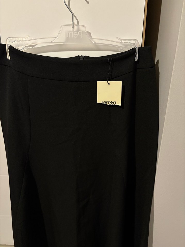 Siyah Midi Kadın Uzun Etek - Görsel 3