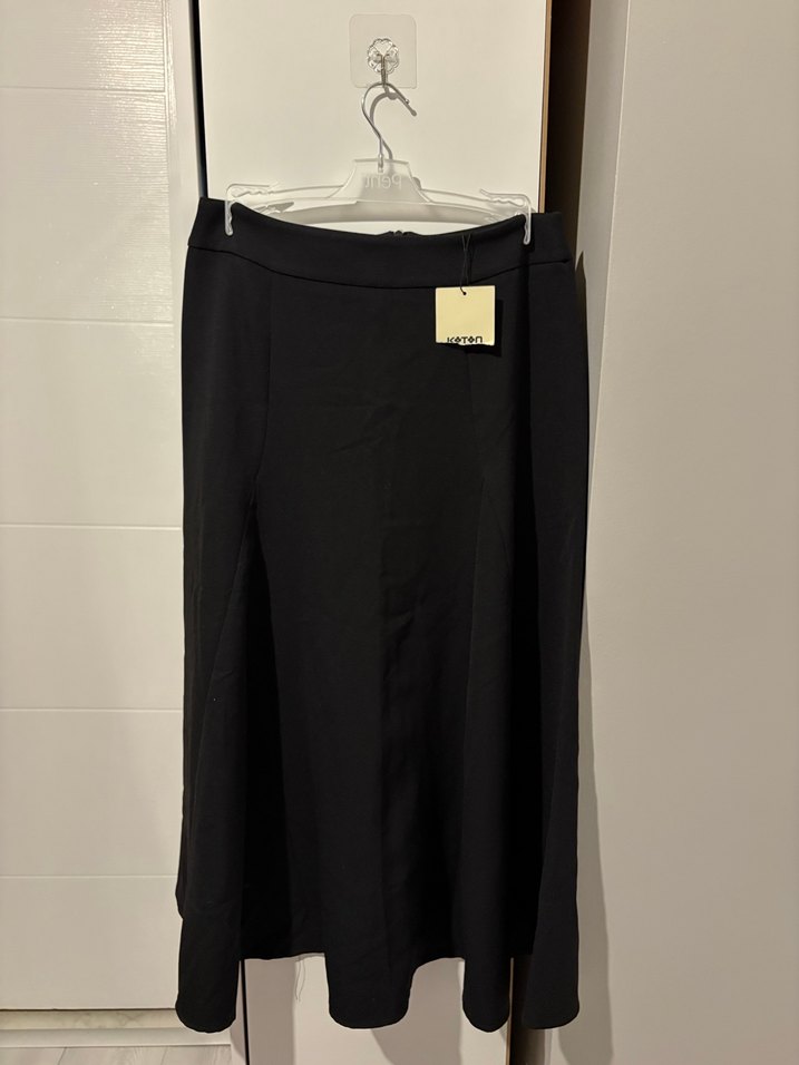 Siyah Midi Kadın Uzun Etek - Görsel 2