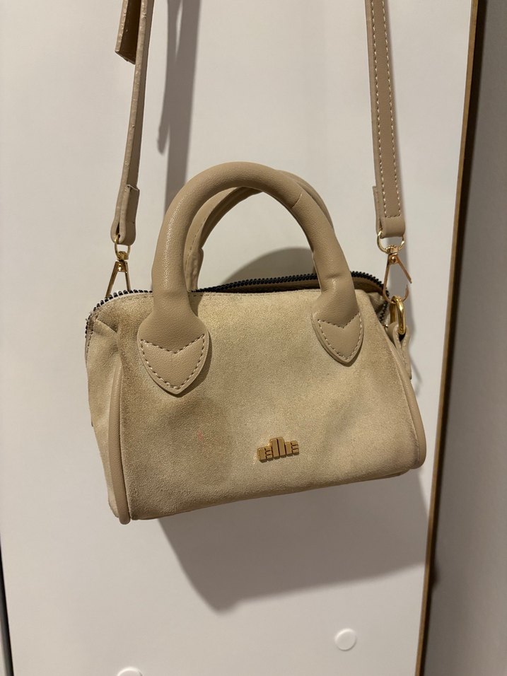 Bej Süet Minimalist Kadın Çanta - Görsel 2
