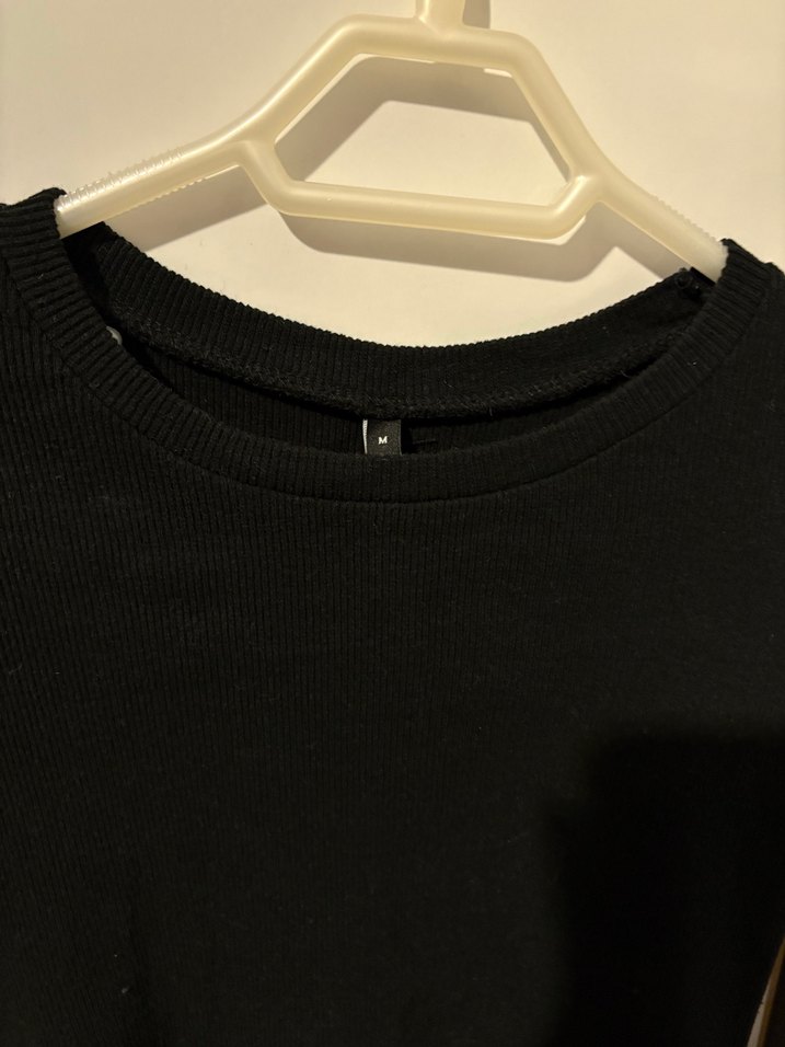 Siyah Kadın Uzun Kollu Basic Sweatshirt - Görsel 2