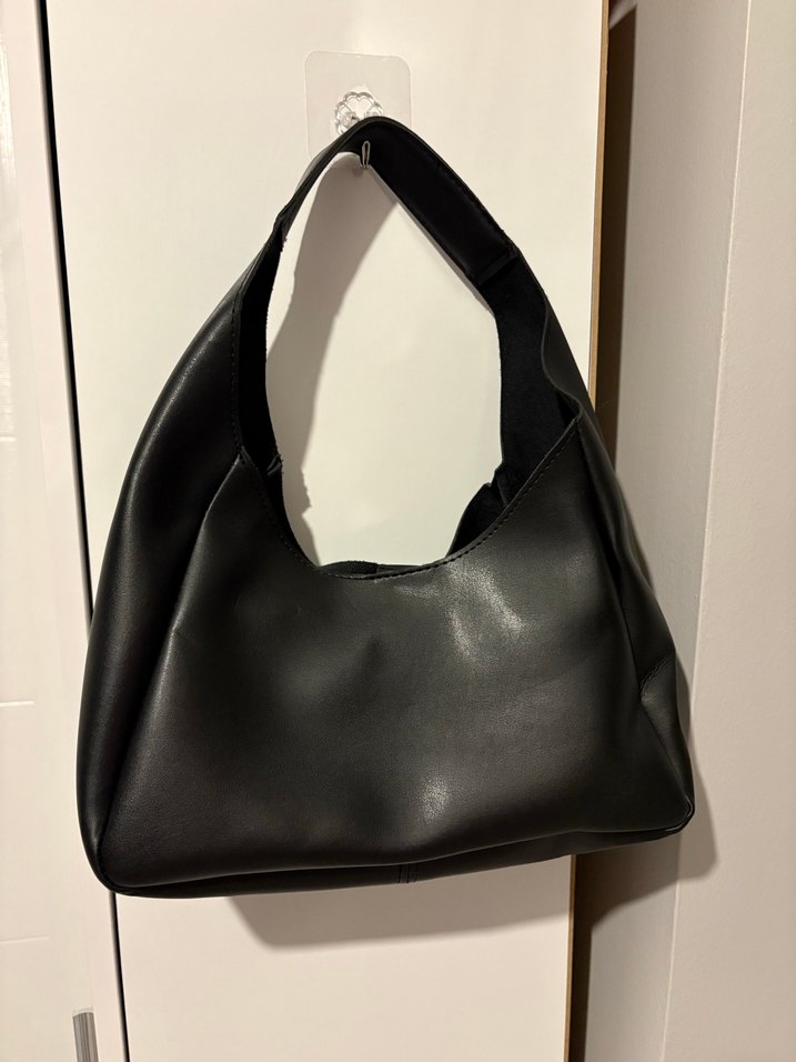 Siyah Deri Kadın Omuz Çantası - Görsel 2