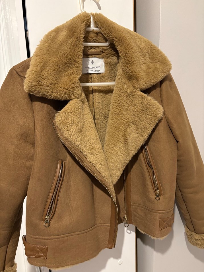 Kahverengi Süet Kürklü Kadın Ceket - Görsel 2