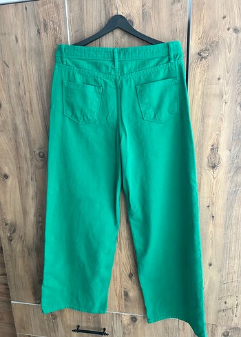 Bol paça yeşil pantolon - Görsel 3