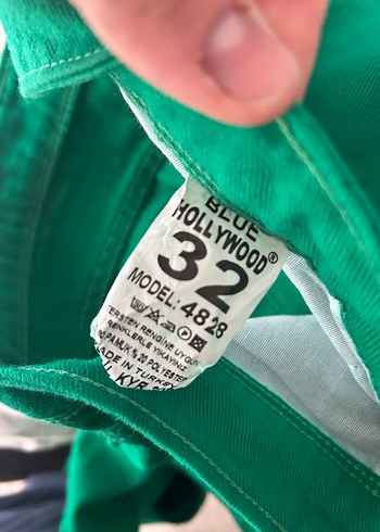 Bol paça yeşil pantolon - Görsel 4