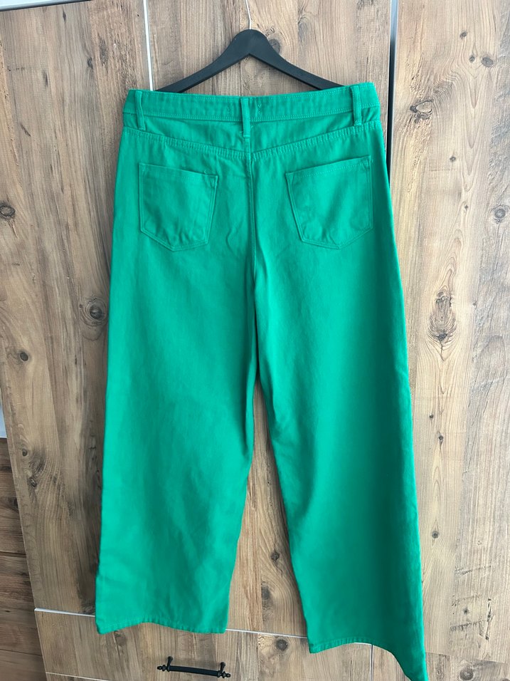 Bol paça yeşil pantolon - Görsel 3