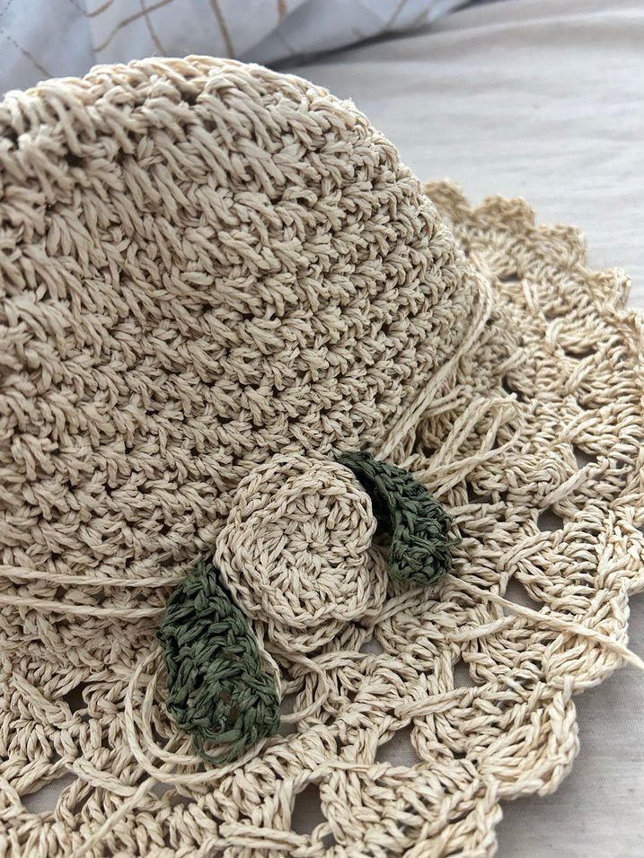 Bej Dantel Detaylı Örgü Bohem Kadın Şapka - Görsel 2