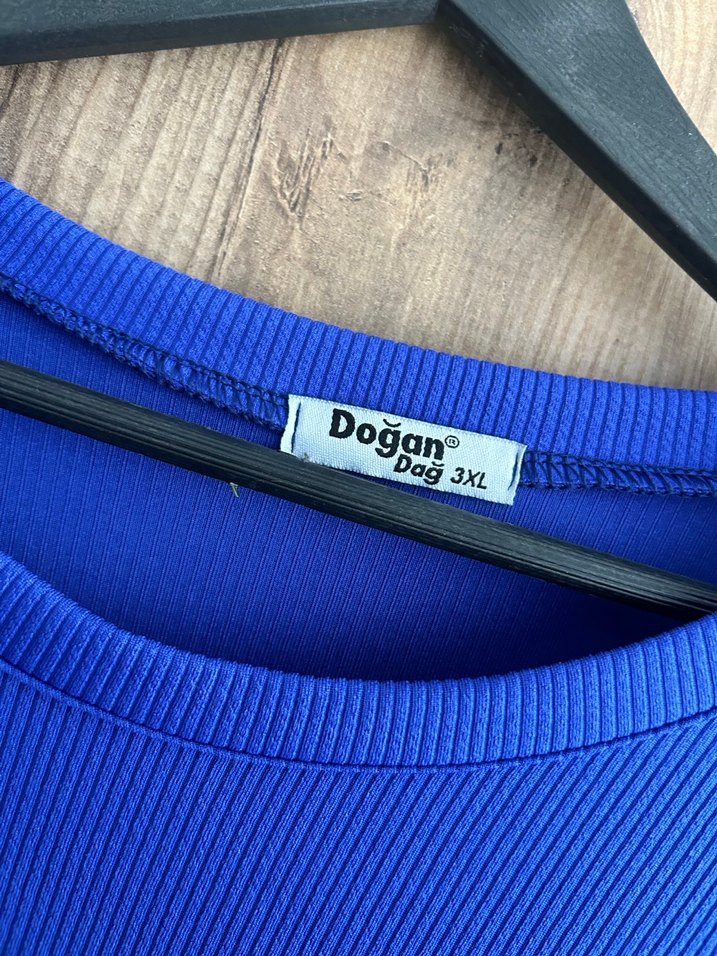 Mavi Uzun Kollu Salaş Kadın Tunik - Görsel 3