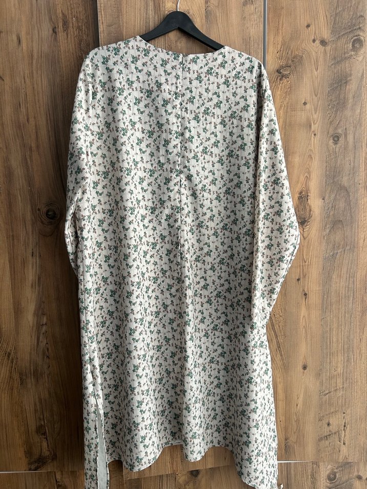 Bohem Çiçek Desenli Uzun Kollu Pamuklu Tunik - Görsel 3