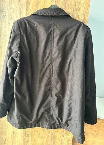 Kadın Siyah Midi Boy Fermuarlı Ceket - Görsel 3