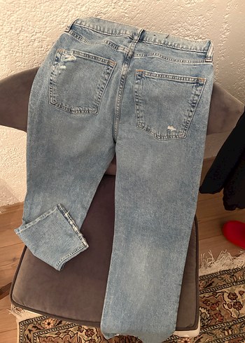 Kadın Mavi Straight Kesim Denim Jean - Görsel 2