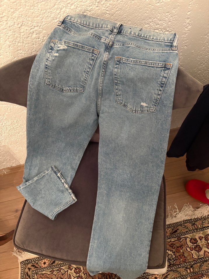 Kadın Mavi Straight Kesim Denim Jean - Görsel 2