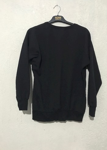 Siyah Pamuklu Uzun Kollu Sweatshirt - Görsel 3