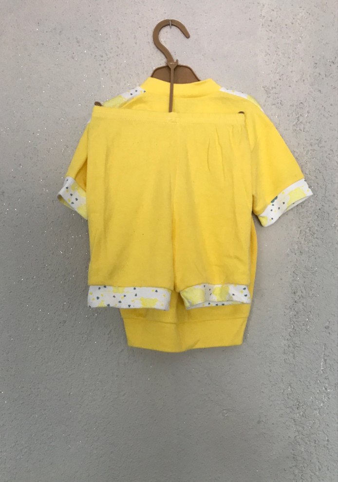 Sarı Kız Çocuk Kısa Kollu Baskılı Tişört - Görsel 3