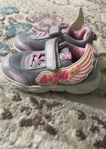 Kız Çocuk Gri Sneaker - Cırtlı, Yılan Desenli - Görsel 2