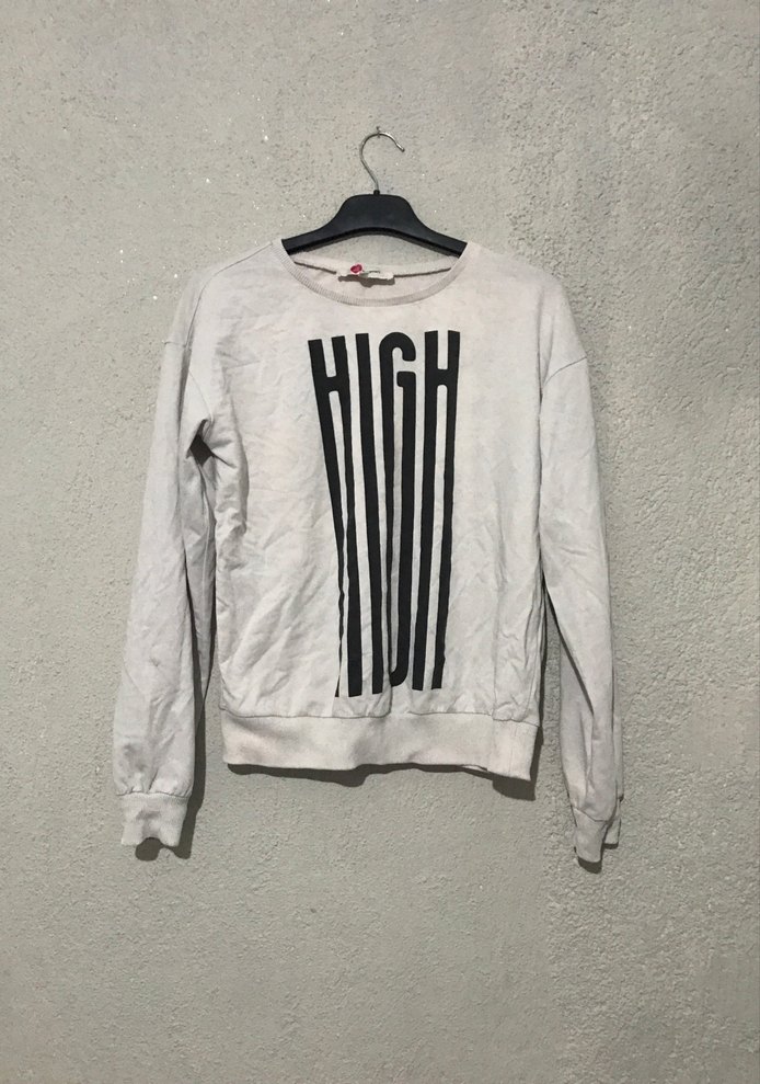 Kadın Gri Baskılı Uzun Kollu Sweatshirt - Görsel 2