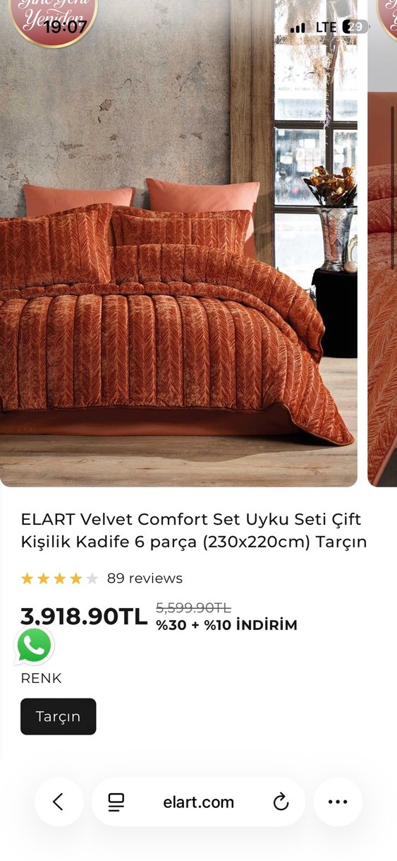 ELART Kadife Çift Kişilik Uyku Seti Gri - Görsel 4