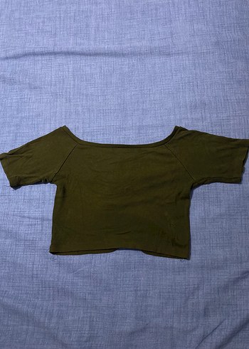 Düğmeli Haki Hamile Tişörtü - Görsel 3