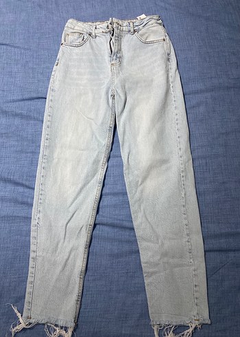 Pastel Mavi Kadın Midi Denim Pantolon - Görsel 2
