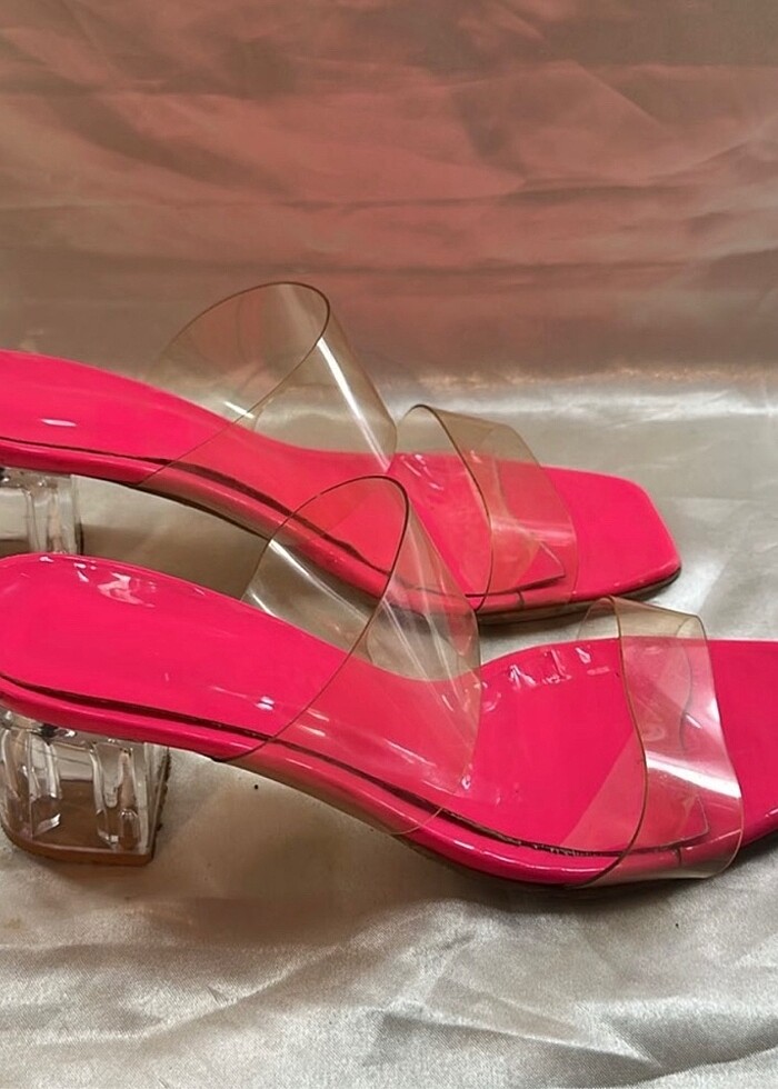 Fosforlu pembe kısa topuk terlik ???????? - Görsel 2