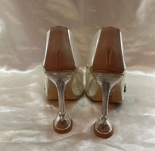 Taşlı Şeffaf Topuklu Ayakkabı - Görsel 4