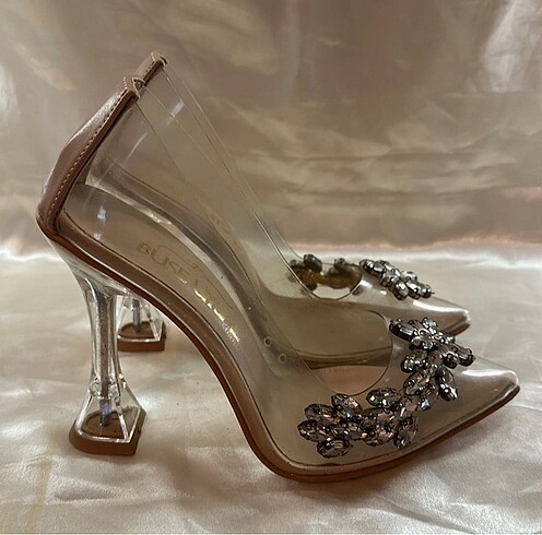 Taşlı Şeffaf Topuklu Ayakkabı - Görsel 2