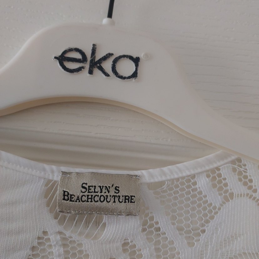 Bohem Beyaz Uzun Nakışlı pareo - Görsel 4