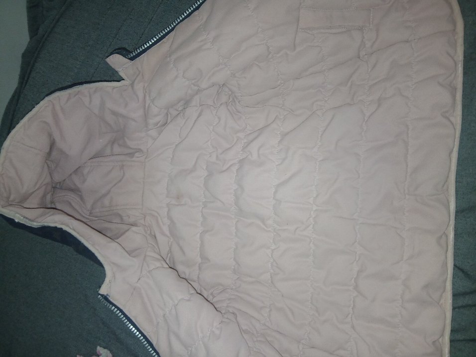 Kız Çocuk gri Fermuarlı Mont  çift taraflı - Görsel 2