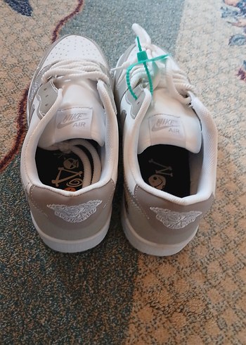 Beyaz Gri Bağcıklı unisex Spor Ayakkabı - Görsel 3