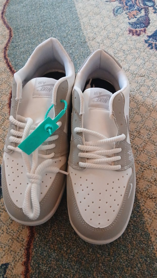 Beyaz Gri Bağcıklı unisex Spor Ayakkabı - Görsel 2