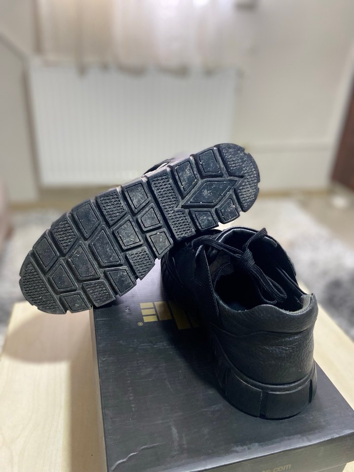 Elle Siyah Tokalı Erkek Deri Ayakkabı - Görsel 3