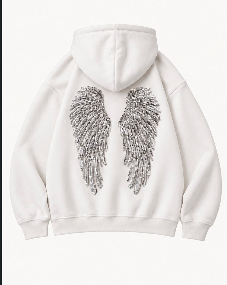 Koyu Lacivert Kanatlı Kapüşonlu Sweatshirt — görsel 5/7