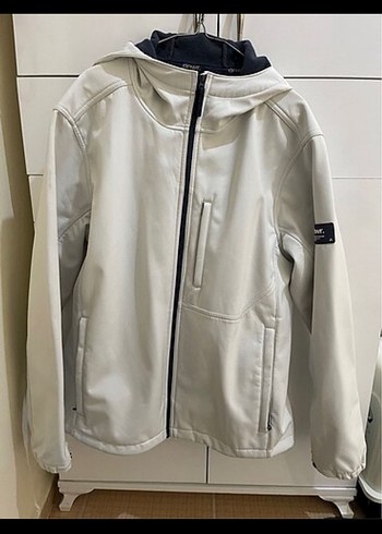 Beyaz Fermuarlı Erkek Midi Ceket - Görsel 2