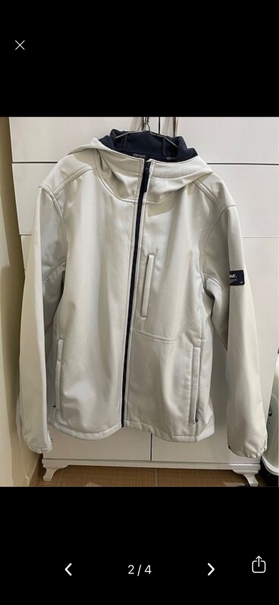 Beyaz Fermuarlı Erkek Midi Ceket - Görsel 2