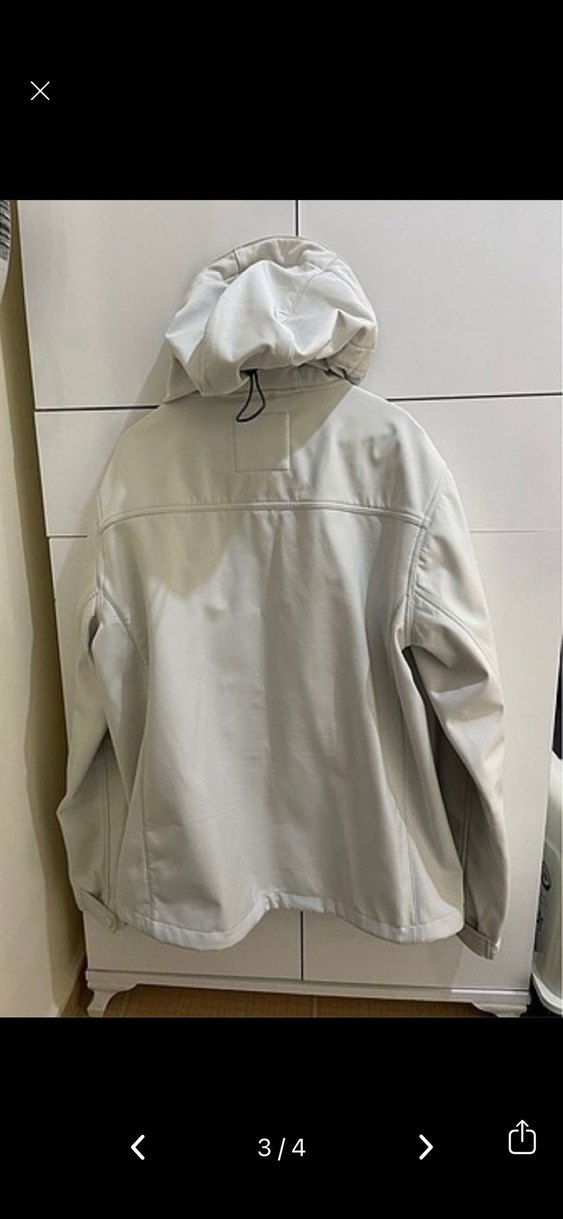 Beyaz Fermuarlı Erkek Midi Ceket - Görsel 3