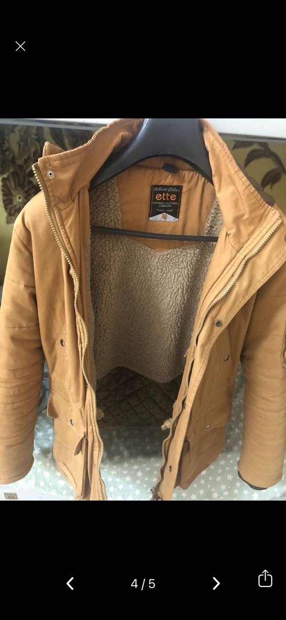 Bej Süet Erkek Mont - Görsel 4