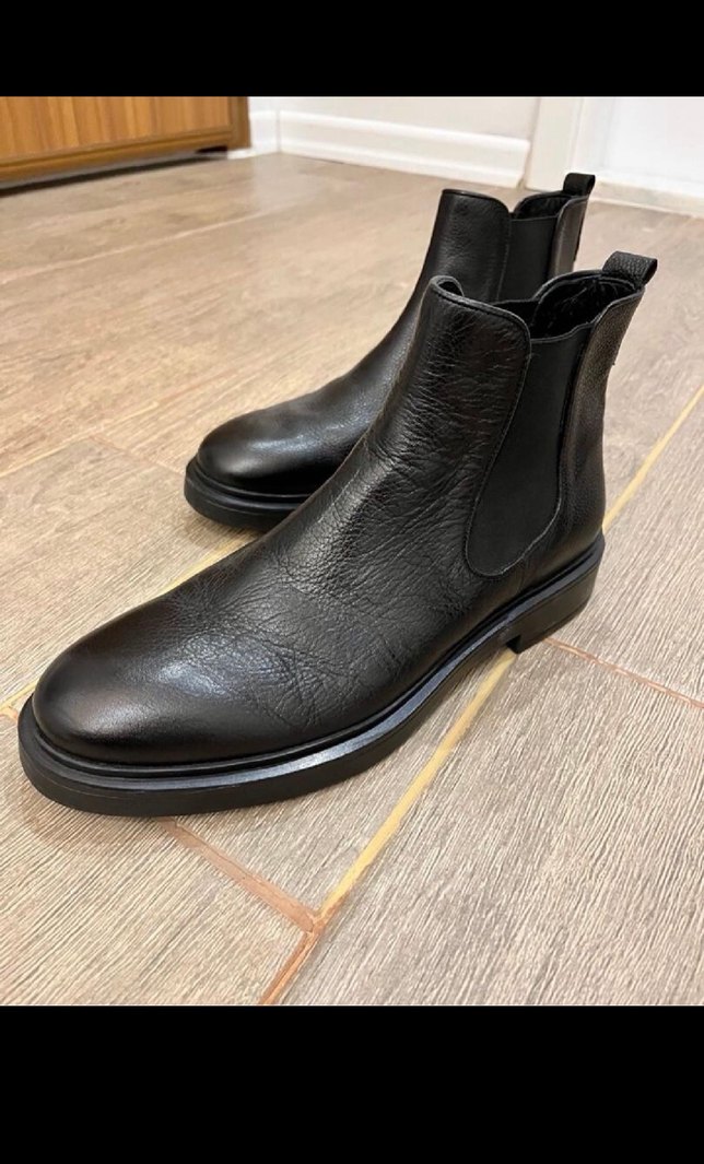 Siyah Deri Erkek Günlük Bot - Görsel 2