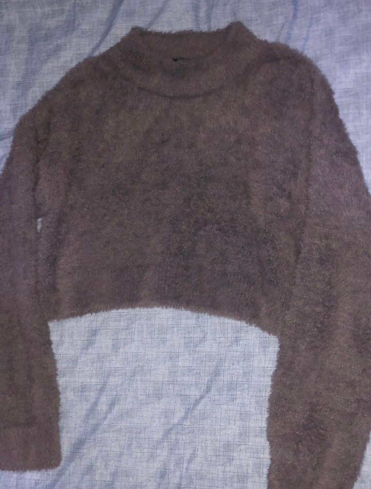 Gri Kürk Detaylı Kadın Boğazlı Kazak - Görsel 3