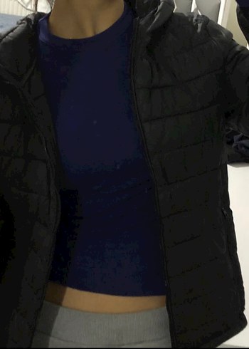 Siyah Fermuarlı Kadın Kışlık Mont - Görsel 2