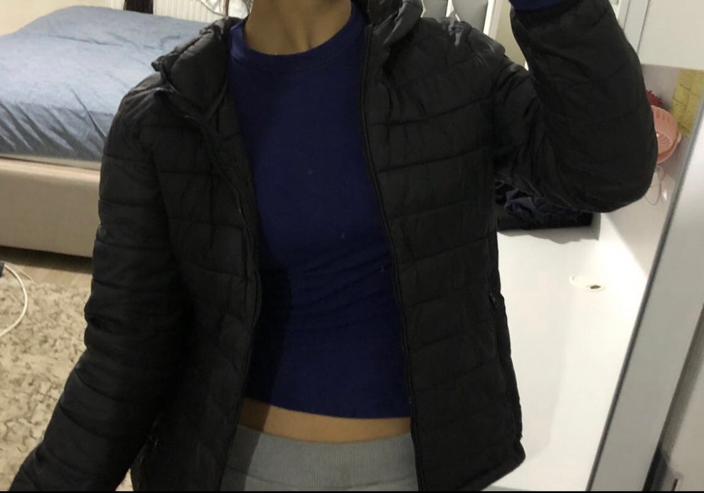 Siyah Fermuarlı Kadın Kışlık Mont - Görsel 2