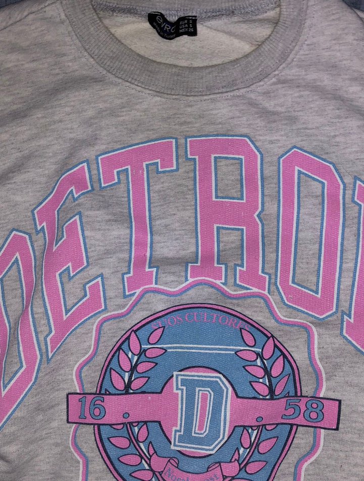 Gri Baskılı Kadın Sweatshirt - Görsel 3