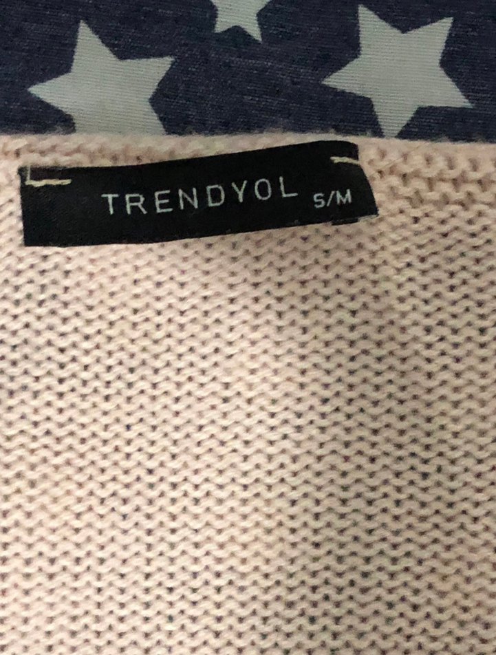 Pembe V Yaka Örgü Kadın Kazak - Görsel 3