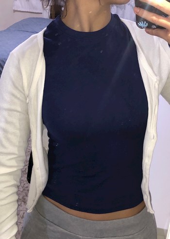 Kadın Beyaz Düğmeli Hırka - Görsel 2