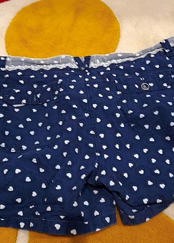 Dantel Detaylı Kadın Mavi mini şort - Görsel 4